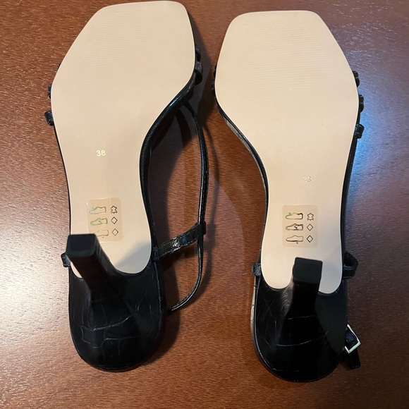Anthropologie, Pyramidis Joelle Strappy Heels, Black, Size 38, New w/out Box - Picture 4 of 5